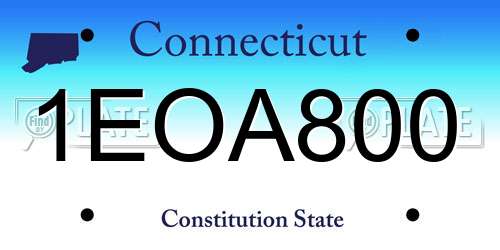 1EOA800 Connecticut License Plate
