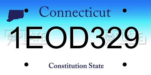 1EOD329 Connecticut License Plate