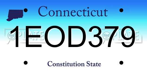 1EOD379 Connecticut License Plate