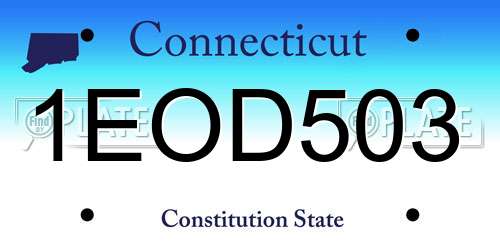 1EOD503 Connecticut License Plate