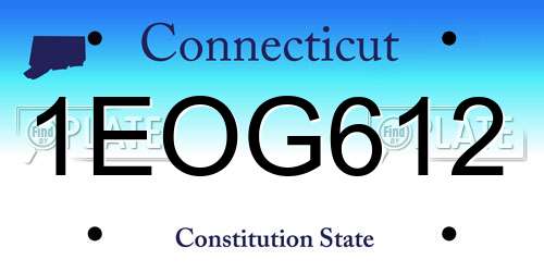 1EOG612 Connecticut License Plate