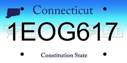 1EOG617 Connecticut License Plate