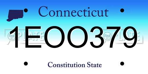 1EOO379 Connecticut License Plate