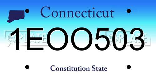 1EOO503 Connecticut License Plate