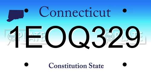 1EOQ329 Connecticut License Plate