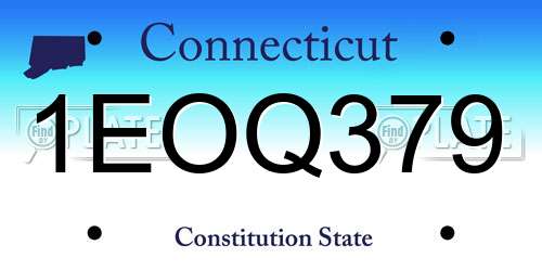 1EOQ379 Connecticut License Plate