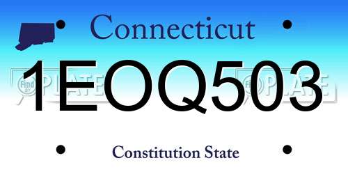 1EOQ503 Connecticut License Plate