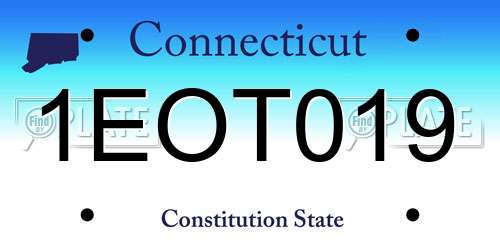1EOT019 Connecticut License Plate