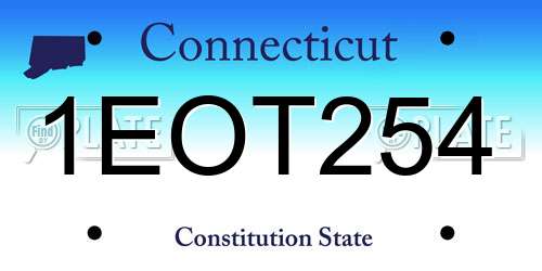 1EOT254 Connecticut License Plate