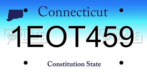 1EOT459 Connecticut License Plate