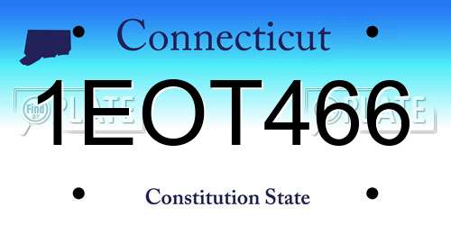 1EOT466 Connecticut License Plate