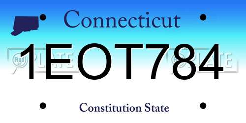 1EOT784 Connecticut License Plate