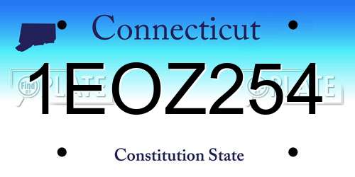 1EOZ254 Connecticut License Plate