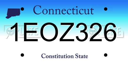 1EOZ326 Connecticut License Plate