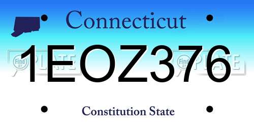 1EOZ376 Connecticut License Plate