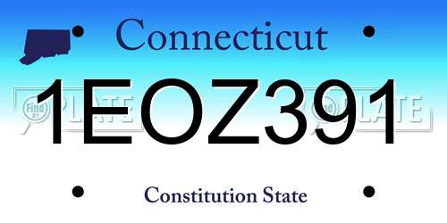 1EOZ391 Connecticut License Plate