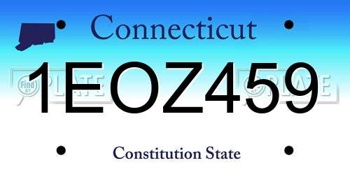 1EOZ459 Connecticut License Plate
