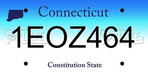 1EOZ464 Connecticut License Plate