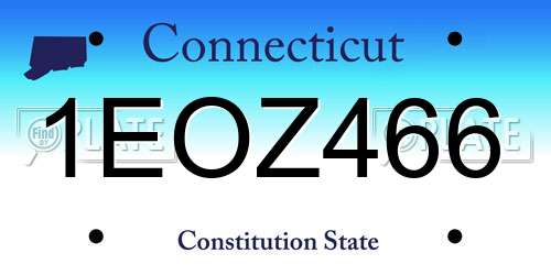 1EOZ466 Connecticut License Plate
