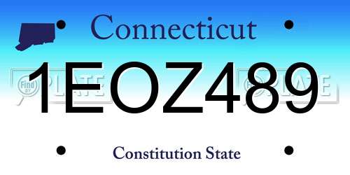 1EOZ489 Connecticut License Plate