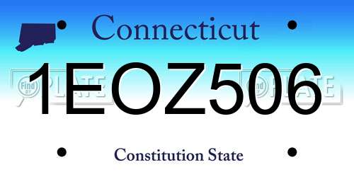 1EOZ506 Connecticut License Plate
