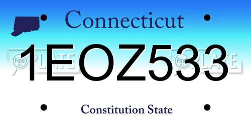 1EOZ533 Connecticut License Plate