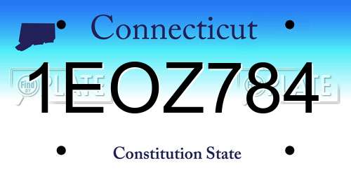 1EOZ784 Connecticut License Plate