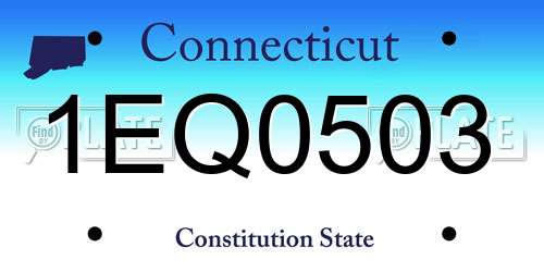 1EQ0503 Connecticut License Plate