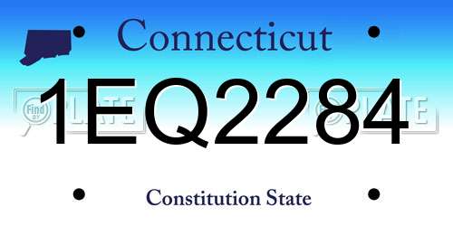 1EQ2284 Connecticut License Plate