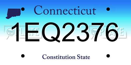 1EQ2376 Connecticut License Plate