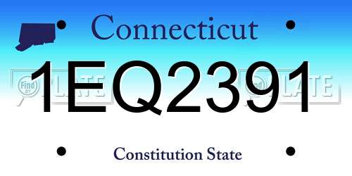 1EQ2391 Connecticut License Plate