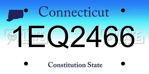1EQ2466 Connecticut License Plate