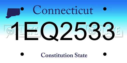 1EQ2533 Connecticut License Plate