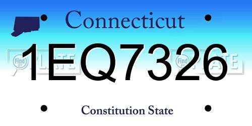 1EQ7326 Connecticut License Plate