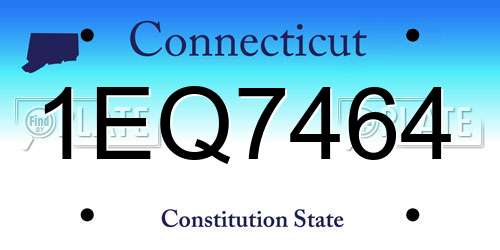 1EQ7464 Connecticut License Plate
