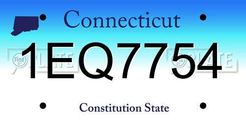 1EQ7754 Connecticut License Plate