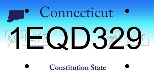 1EQD329 Connecticut License Plate