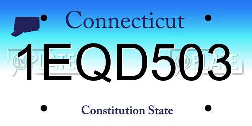 1EQD503 Connecticut License Plate