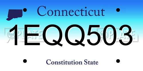 1EQQ503 Connecticut License Plate