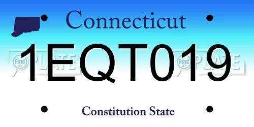 1EQT019 Connecticut License Plate