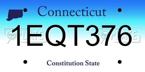 1EQT376 Connecticut License Plate