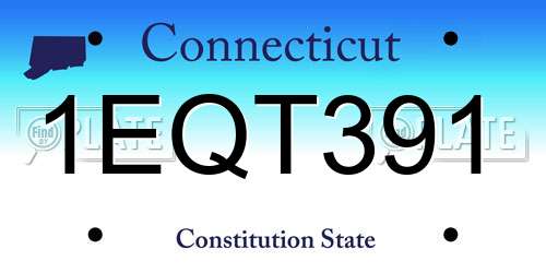 1EQT391 Connecticut License Plate