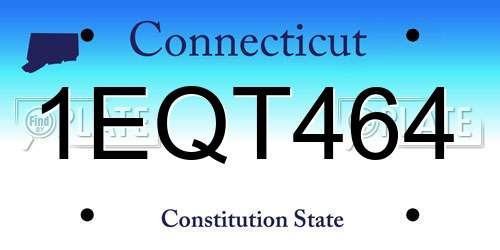 1EQT464 Connecticut License Plate