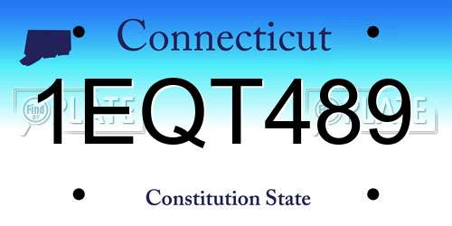 1EQT489 Connecticut License Plate