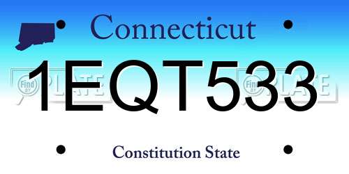 1EQT533 Connecticut License Plate