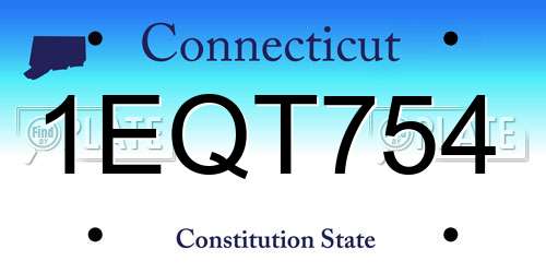 1EQT754 Connecticut License Plate