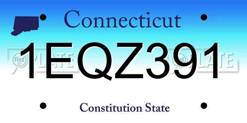 1EQZ391 Connecticut License Plate