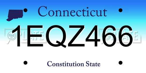 1EQZ466 Connecticut License Plate