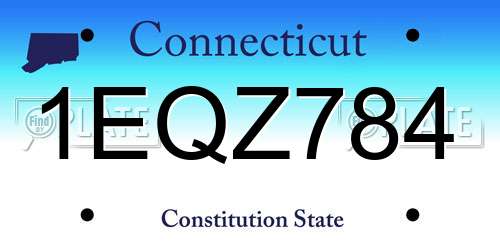 1EQZ784 Connecticut License Plate
