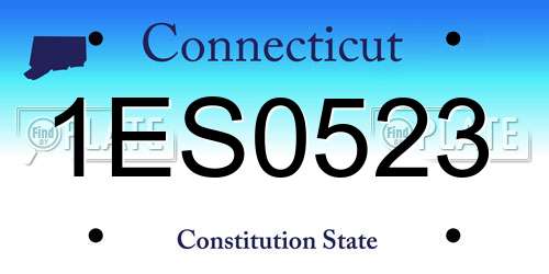 1ES0523 Connecticut License Plate
